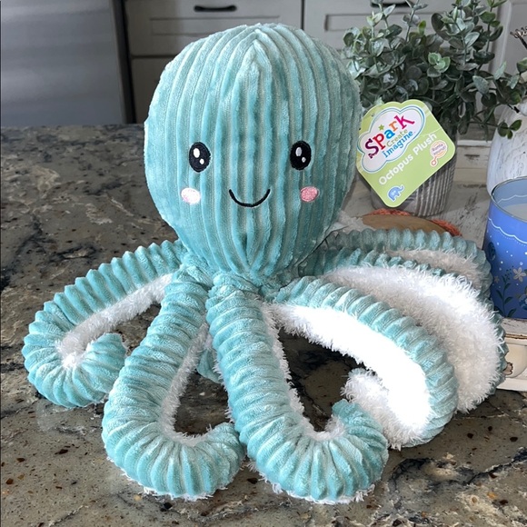 spark create imagine Other - NWT Spark Create Imagine Octopus Plush w/ Rattle, Ages 0+ Teal & White Baby Toy